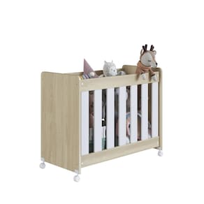 Mini Berço 4 em 1 com Colchão Multifuncional Evolutivo Carvalho Araguaia/Branco - Completa Móveis