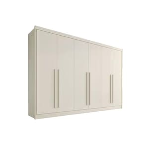 Guarda Roupa Casal 6 Portas e 4 Gavetas Alba Plus Off White - Europa