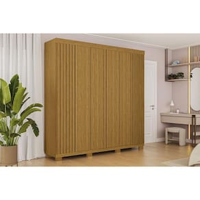 Guarda Roupa Casal 6 Portas (2 Ripadas) e 6 Gavetas Eliza Cinamomo - ACP