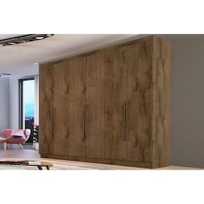 Guarda Roupa Casal 6 Portas e 4 Gavetas Oslo Braúna - Europa