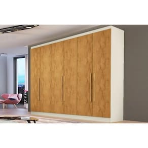 Guarda Roupa Casal 6 Portas e 4 Gavetas Oslo Off White/Peroba - Europa
