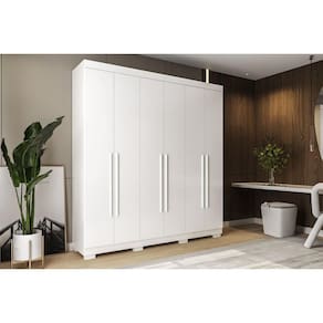 Guarda Roupa Casal 6 Portas e 3 Gavetas Ágata Branco - ACP