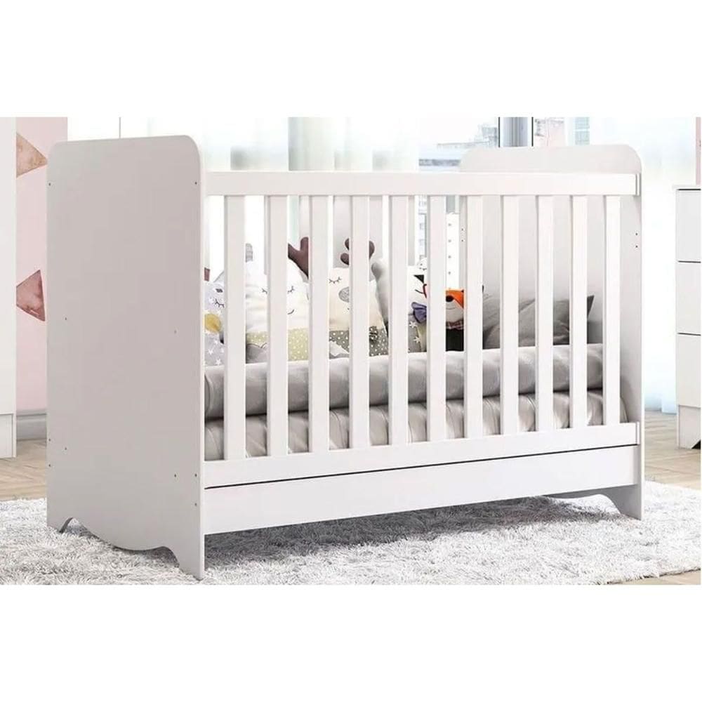 Berço Infantil Ben 3 em 1 Branco - Peroba