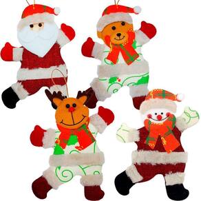 Kit 8 Pendente árvore Natal Noel Urso Rena Boneco Neve 19cm