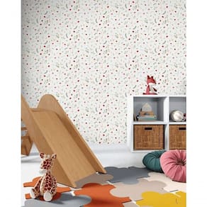 Papel De Parede Sonhos Mini Cogumelo Verde E Vermelho 4225
