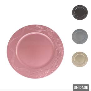 Bandeja Plástica 33cm Redonda Design Relevo Color - Tudo em Caixa