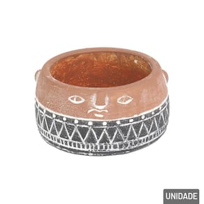 Vaso Decorativo de Cimento 5x11cm Decorado Redondo - Tudo em Caixa