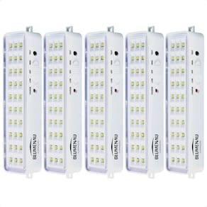 Kit 5 Luminárias De Emergência Blumenau 30 Leds Recarregável Bivolt