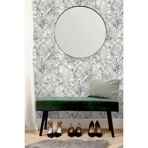 Papel De Parede Muse Folhagem Preto E Branco A51401