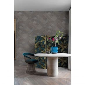Papel De Parede Muse Geométrico Preto E Dourado A55401
