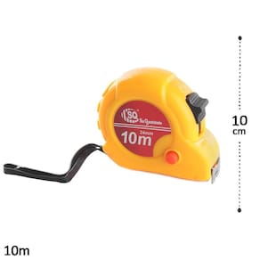 Trena de Plástico 10m X 24mm com Trava Amarelo - Tudo em Caixa