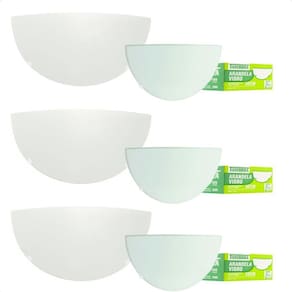Kit 6 Arandelas Jurerê Vidro Meia Lua E27 Taschibra
