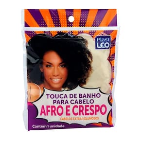 Touca de Banho Vinil 37cm Cabelos Afro e Crespos - Tudo em Caixa