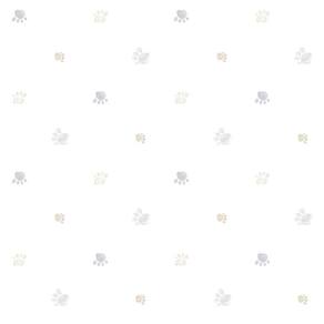 Papel De Parede Lullaby Pegadas Cinza Nude 2283 - Rolo: 10m X 0,53m