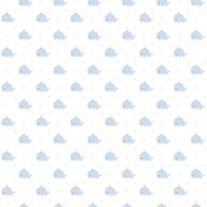 Papel De Parede Lullaby Baleia Azul 2231 - Rolo 10m X 0,53m