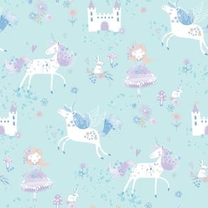 Papel De Parede Just 4 Kids Unicórnios G56524 - Rolo: 10m X 0,52m