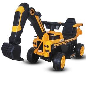 Mini Trator Escavador Elétrico Infantil Bang Toys Excavor Terra X1 6V Amarelo Bivolt
