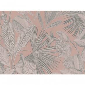 Papel De Parede Inspire Folhagem Rosé E Cinza 221185