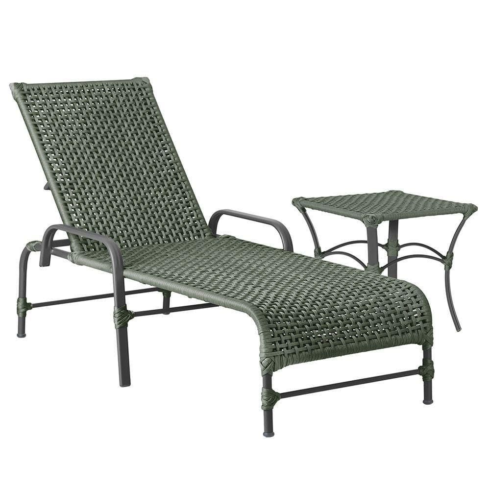 Espreguiçadeira Alumínio Catar Mesa Corda Náutica Piscina Verde