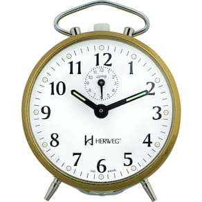 Relógio Despertador Mecânico A Cordas Dourado Herweg 2210-208