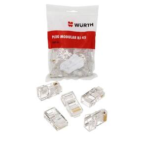 Plug Modular Rj45 Cat5 Wurth, Pacote Com 100 Unidades - 0978120003