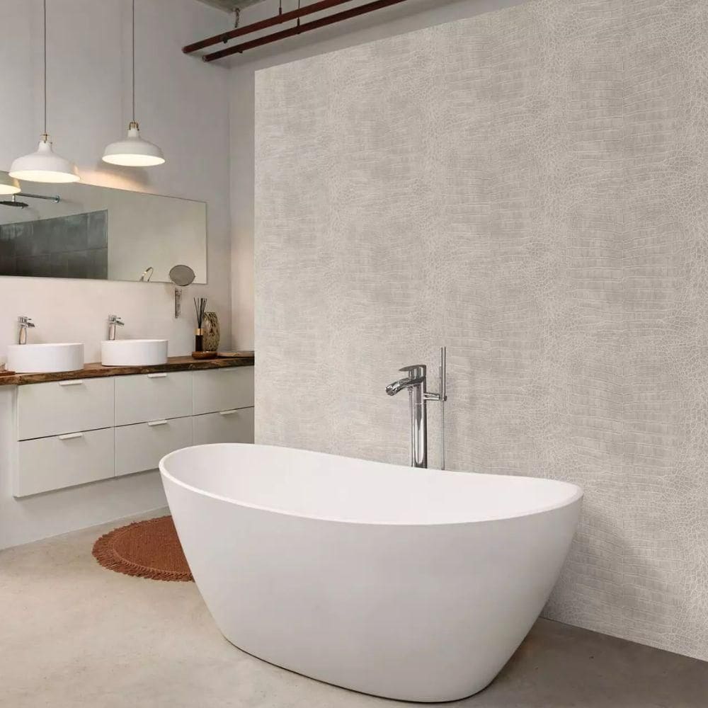 Papel De Parede African Queen Iii Couro Cinza 751338