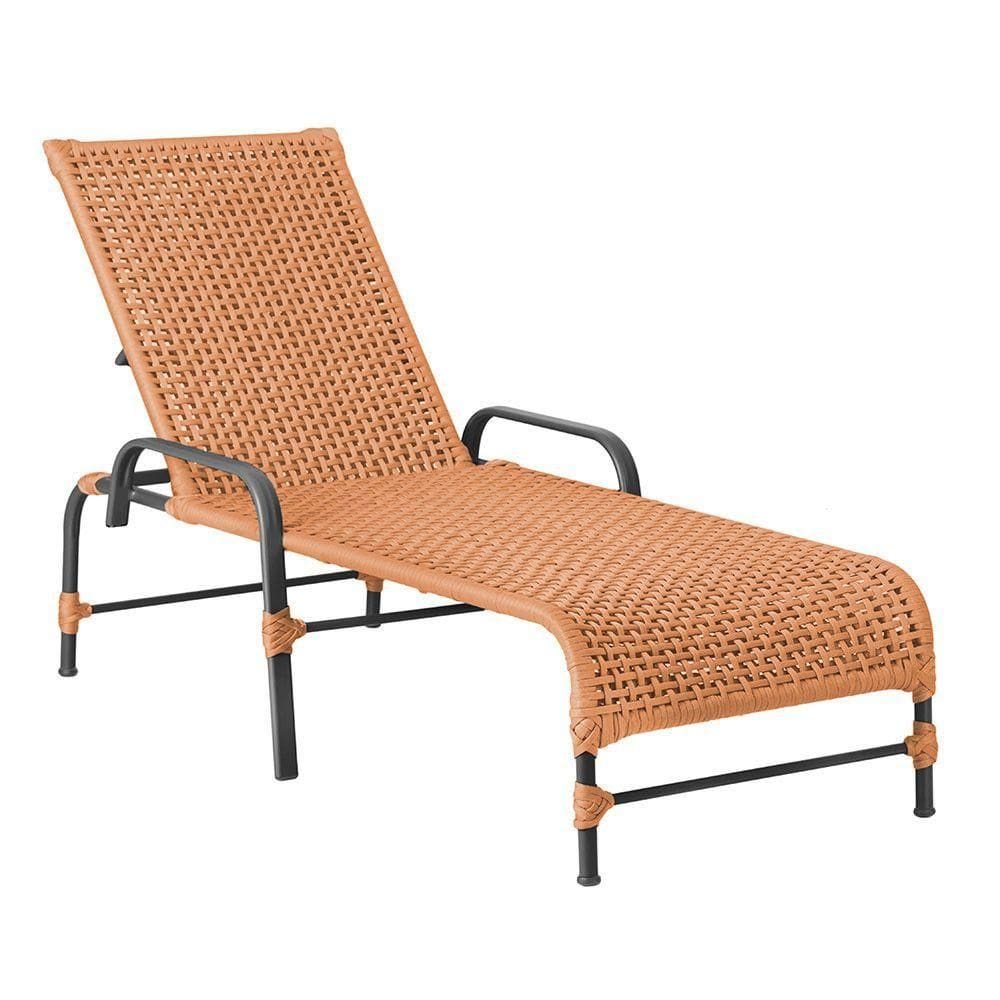 Espreguiçadeira Catar Corda Náutica Alumínio Jardim Piscina Terra Cota