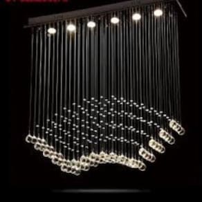 Lustre Para Sala, Quarto, Sala De Jantar, Em Cristal K9 Base 18x100 100cm