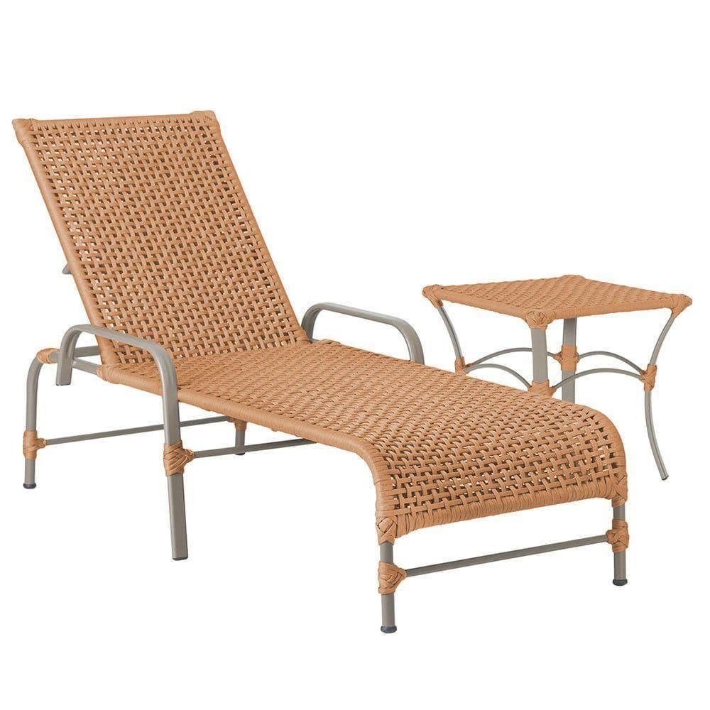 Espreguiçadeira Catar Mesa Corda Náutica Piscina Alumínio Terra Cota