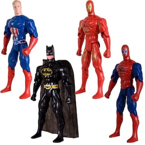 Quarteto De Heróis Bonecos Liga Da Justiça E Vingadores 29cm