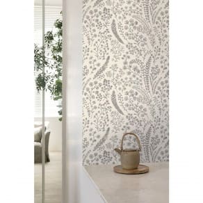 Papel De Parede Muse Floral Branco E Preto A58701