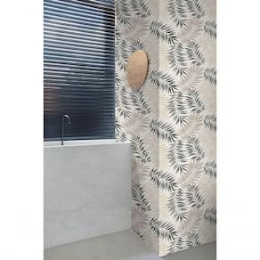 Papel De Parede Muse Folhagem Bege E Preto A56201