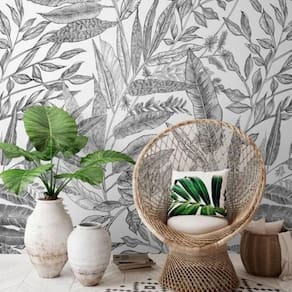 Mural De Parede Wanderlust Folhagem Branco Jf6101
