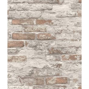 Papel De Parede Muse Tijolo Marrom E Cinza A58101