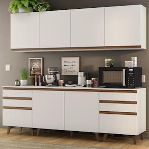 Cozinha Completa Reims 240002 Com Armário E Balcão Branco