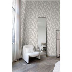 Papel De Parede Maison Folhagem Branco A62201