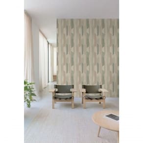 Papel De Parede Muse Geométrico Verde E Bege A57001