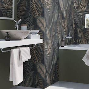 Papel De Parede African Queen Iii Folhagem Azul E Dourado 751840
