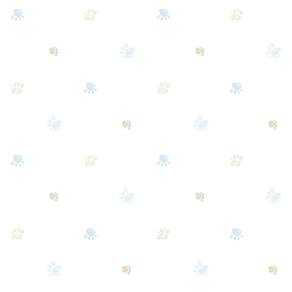 Papel De Parede Lullaby Pegadas Azul 2281 - Rolo 10m X 0,53m