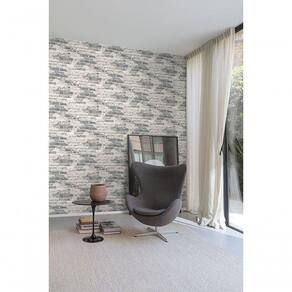Papel De Parede Muse Tijolo Cinza E Branco A58102