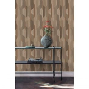 Papel De Parede Muse Geométrico Marrom A57002