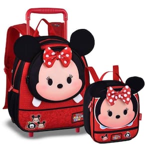 Kit Mochila Rodinhas Lancheira Minnie Tsum Tsum Disney Clio
