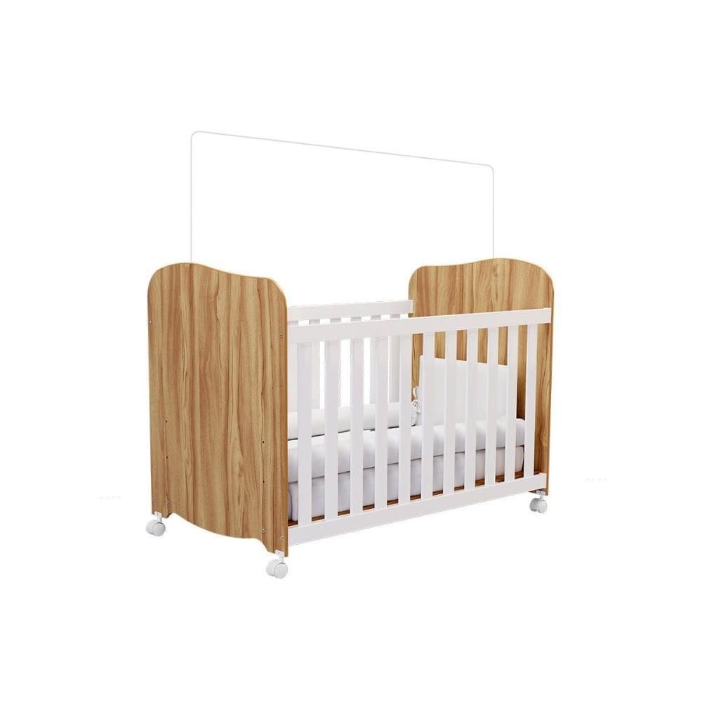 Berço Infantil Uli Branco/Amendoa - Peroba