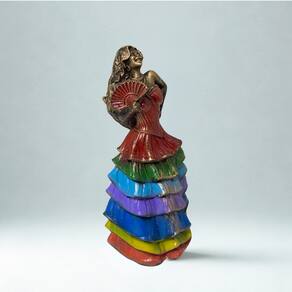 Escultura Dama Das Sete Saias Vintage Resina 10 cm