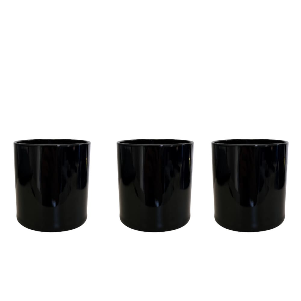 Kit 3 Copos de Vidro Whisky Preto 230 ml