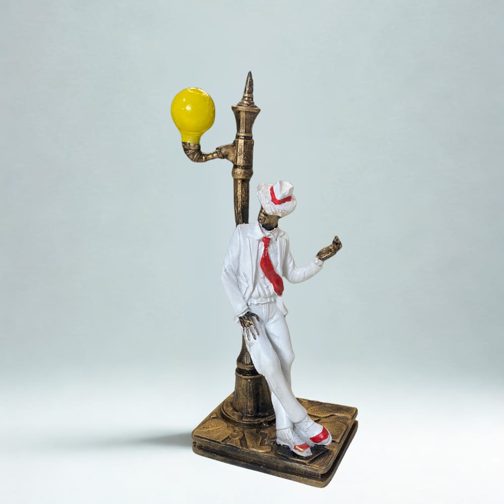 Escultura Zé Pelintra no Poste Vintage em Resina 15 cm