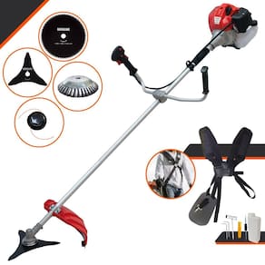 Roçadeira Profissional Multifunções Anmax CG520PTB À Gasolina Motor 2 Tempos 2,2HP 52cc 10.000rpm + Extra Faca 3 Pontas e Escova de Aço 38 Cerdas