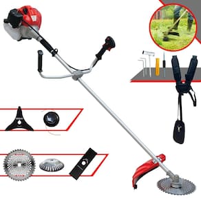 Roçadeira Profissional Anmax CG520PTB À Gasolina 2T 2,2HP 52cc 10.000rpm + Kit Extra de Lâmina 3 Pontas, Lâmina 40 Dentes e Escova de Aço 38 Cerdas