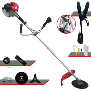 Roçadeira de Alta Performance Anmax CG520P À Gasolina 2,2HP 52cc 10.000rpm + Kit Extra de Lâmina 3 Pontas, Lâmina 80 Dentes e Escova de Aço 38 Cerdas