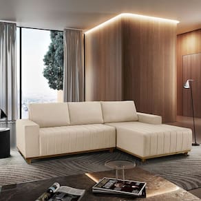 Sofá Fixo Com Chaise 2,3M Boreal Linho Com Molas Lado Direito Meu Sofá Online